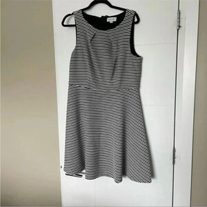 Size  L Elle Striped Fit and Flare Sheath Dress